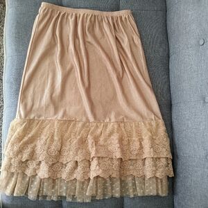 Skirt Extender Slip Modest Tiered Layered Lace